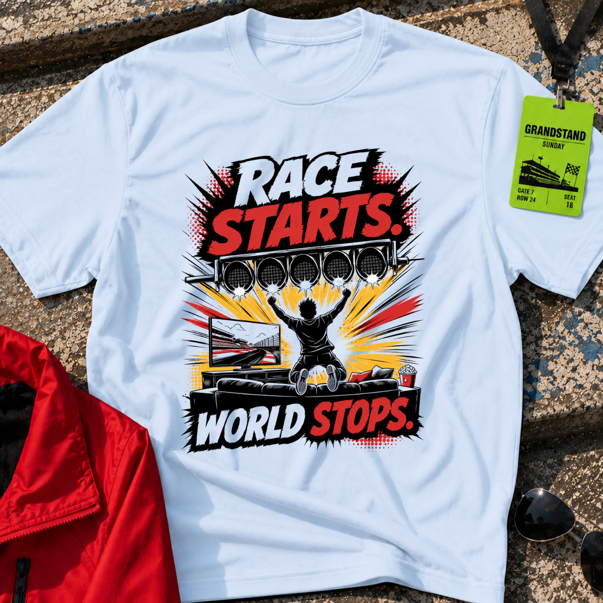 Race starts world stops T-Shirt