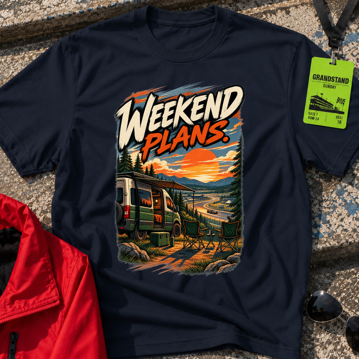 Weekend Plans - Racing T-Shirt
