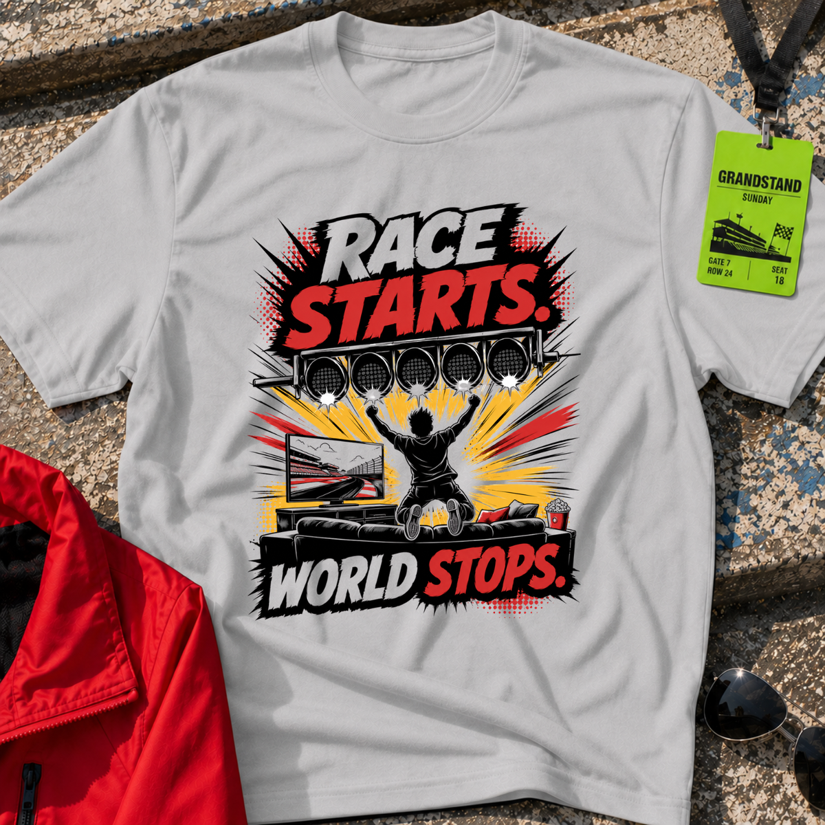 Race starts world stops T-Shirt